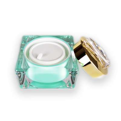 Square Cosmetic Bottle Acrylic Cream Jar with Lid for Lotion